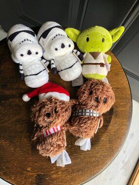 Hallmark Itty Bittys Star Wars Lot Yoda Stormtrooper Chewbacca Santa Chewie
